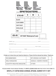 SPATS Order form SPATS Order form